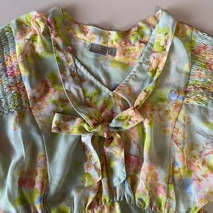 ASOS Sheer Floral Balloon Sleeve Blouse